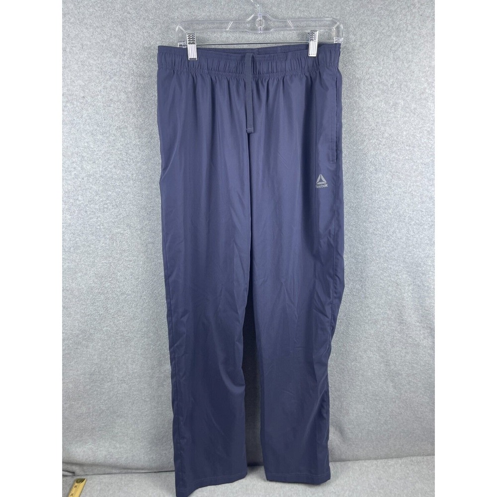 Reebok Track Pants Men's M Blue Loose Fit Workout Jogging Running Activewear